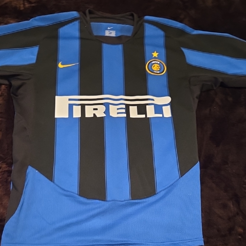 Inter Milan Nike Black and Blue Jersey, Small